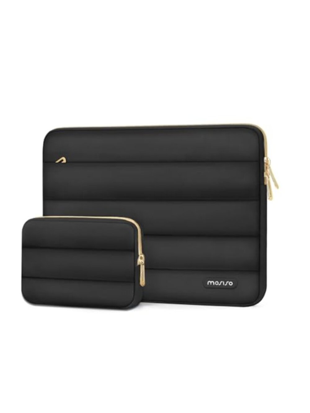 Puffy Quilted Laptop Sleeve 13-13.3 inch Case with Detachable Pouch